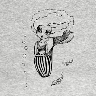 Mermaid Sketches Series: Mermaid & Fishies T-Shirt